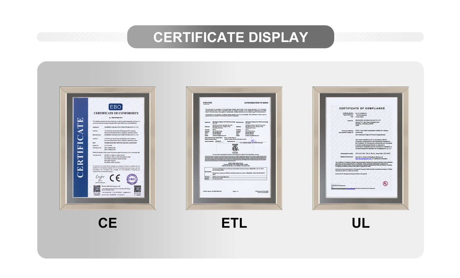 CERTIFICATE DISPLAY