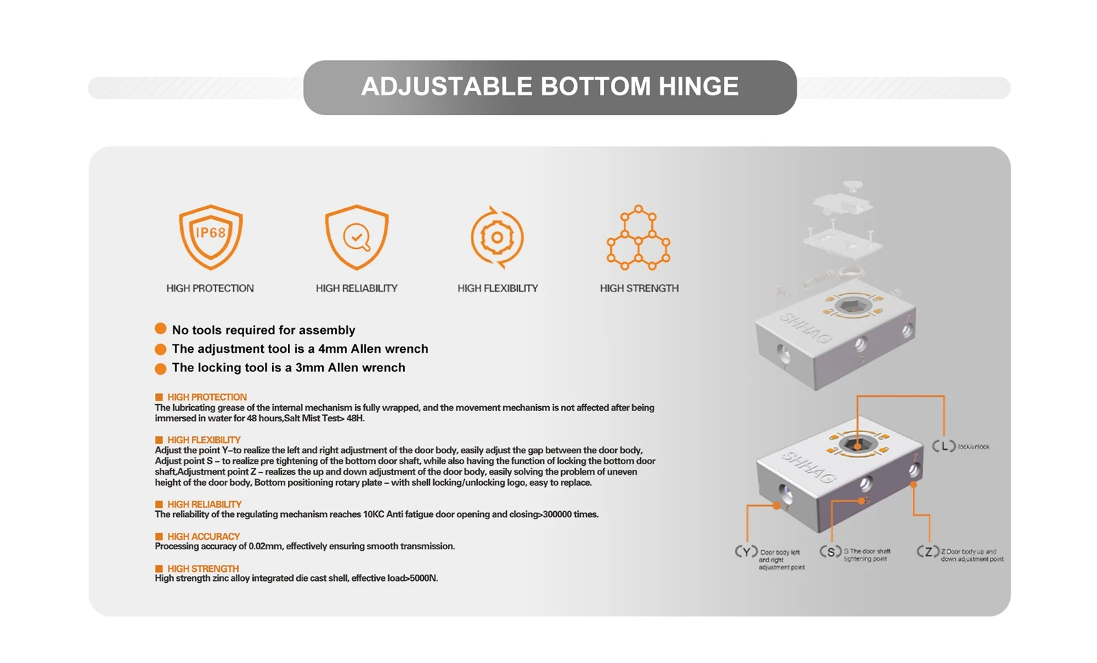 ADJUSTABLE BOTTOM HINGE